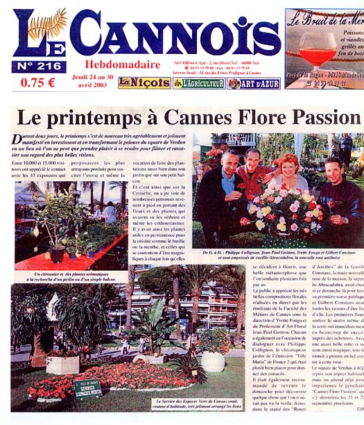 Revue de presse - Le Printemps  Cannes : Flore Passion