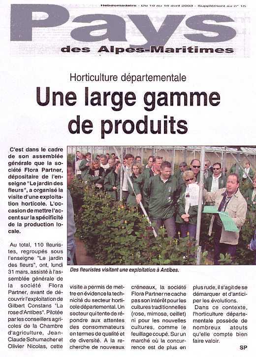 Revue de presse - Horticulture dpartementale : une large gamme de produits